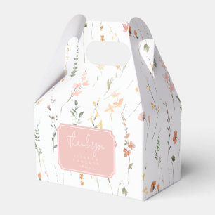 Sunny Wildflower Wedding Pink ID1023 Favour Box