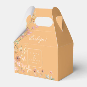 Sunny Wildflower Wedding Thank You Peach ID1023 Favour Box