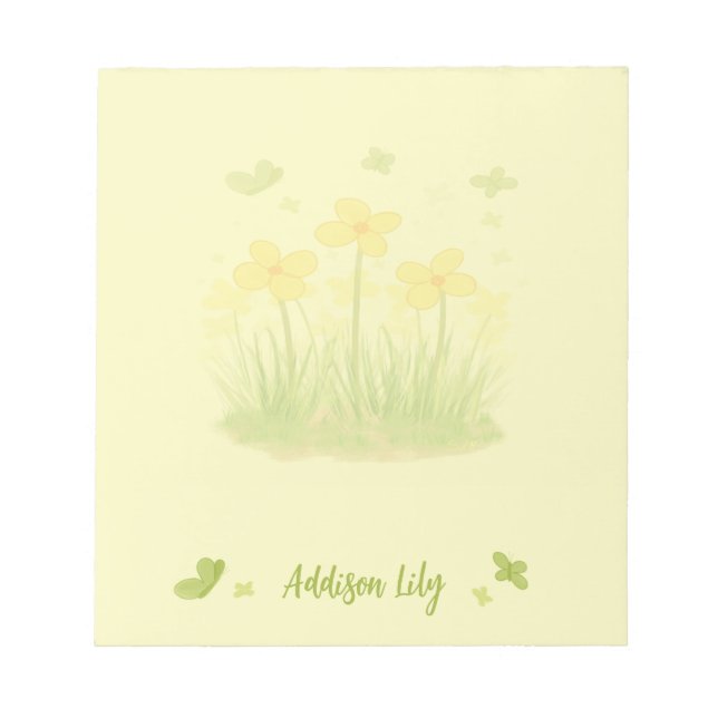 Sunny Wildflowers & Butterflies Notepad (Front)