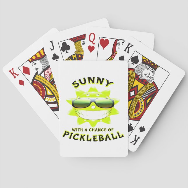 Sunny With a Chance of PickleBall Playing Cards (Back)
