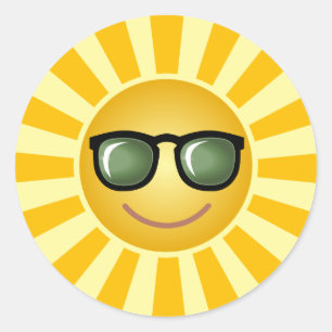 Sunny with Shades Classic Round Sticker