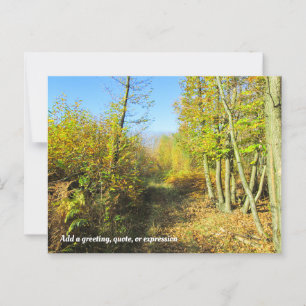 Sunny Woods in Autumn - Personalised Postcard