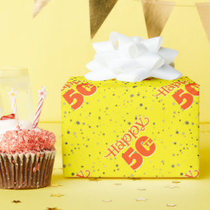 SUNNY YELLOW 50TH  WRAPPING PAPER