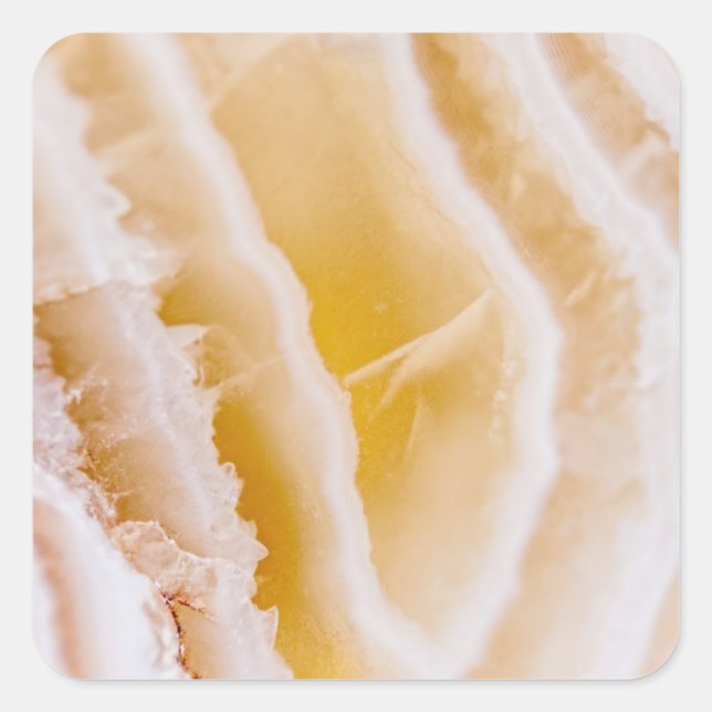 Sunny Yellow Agate Square Sticker (Front)