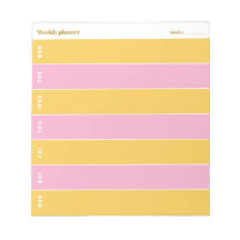 Sunny Yellow and Pink Custom Weekly Planner