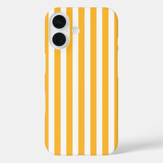 Sunny yellow and white candy stripes Case-Mate iPhone case (Back)