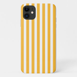Sunny yellow and white candy stripes Case-Mate iPhone case