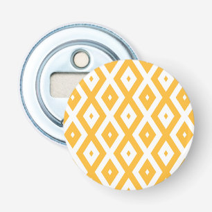 Sunny yellow and white diamond pattern bottle opener
