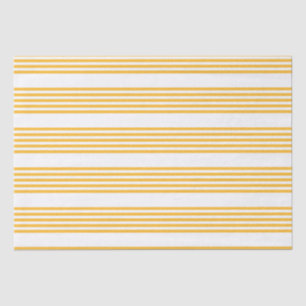 Sunny yellow and white five stripe pattern tissue paper