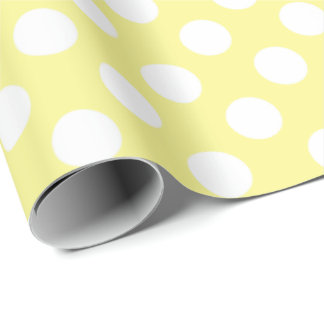 Sunny Yellow and White Polka Dots Wrapping Paper