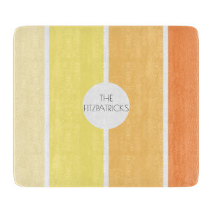 Sunny Yellow Colour Blocks Modern Hip Charcuterie Cutting Board