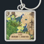 Sunny Yellow Elegance Vintage Birdcage Peacock  Key Ring<br><div class="desc">Sunny Yellow Elegance Vintage Peony Blue Peacock bird Keepsake Keychain see more vintage bird products Peacock Wedding Invitations Vintage Paisley Peacock Colours or Fuchsia and Lime Paisley Wedding Invitation -Paisley Peacock Colours Wedding Invitations, RSVP, Save the Date and Direction or Reception Cards. RSVP & Place Cards RSVP & Place Cards...</div>