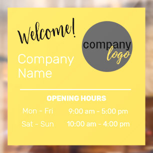 SUNNY YELLOW EYE-CATCHING BUSINESS WELCOME DECAL