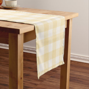 Sunny Yellow Gingham Plaid Gingham Short Table Runner