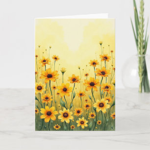 Sunny Yellow Mothers Day Blooms Card
