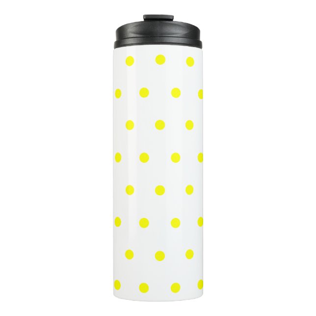Sunny Yellow Polka Dots Thermal Tumbler (Front)