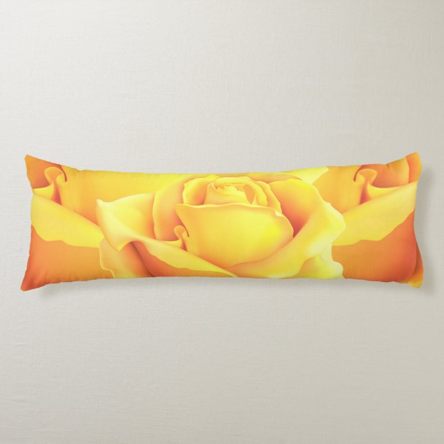 Sunny Yellow Rose Body Cushion (Front)