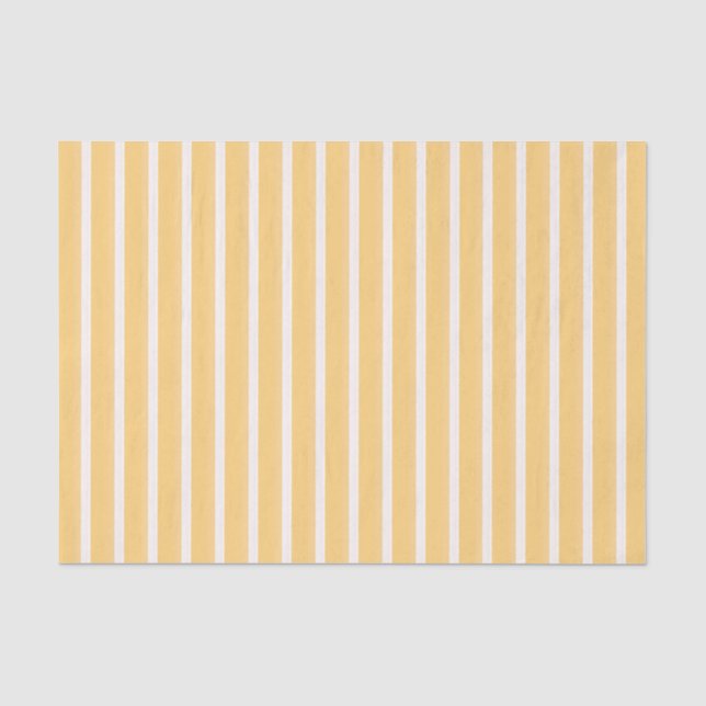 Sunny Yellow Seamless White Stripe Tissue Paper (Front)