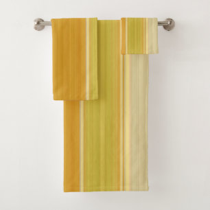 Sunny Yellow Stripes Bath Towel Set