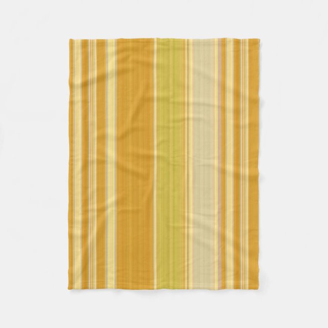 Sunny Yellow Stripes Fleece Blanket (Front)