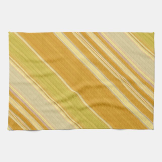 Sunny Yellow Stripes Tea Towel (Horizontal)