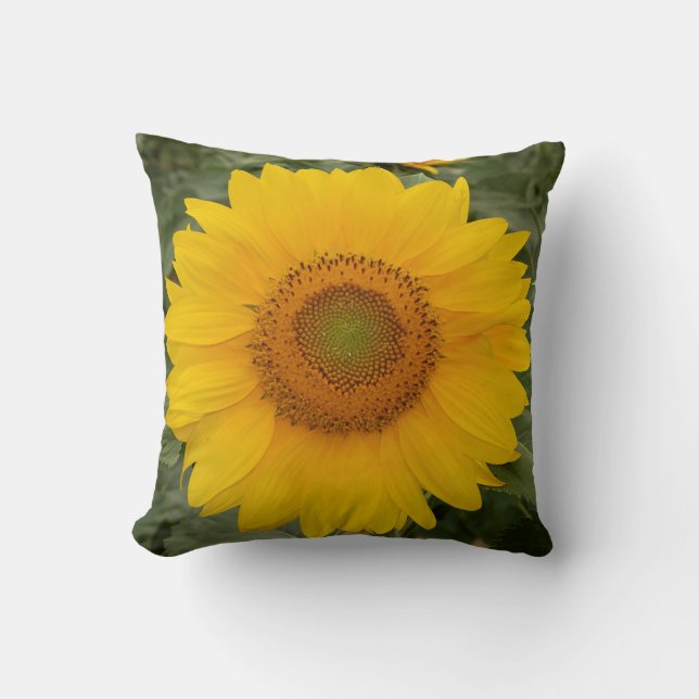 Sunny Yellow Sunflower Cushion (Front)