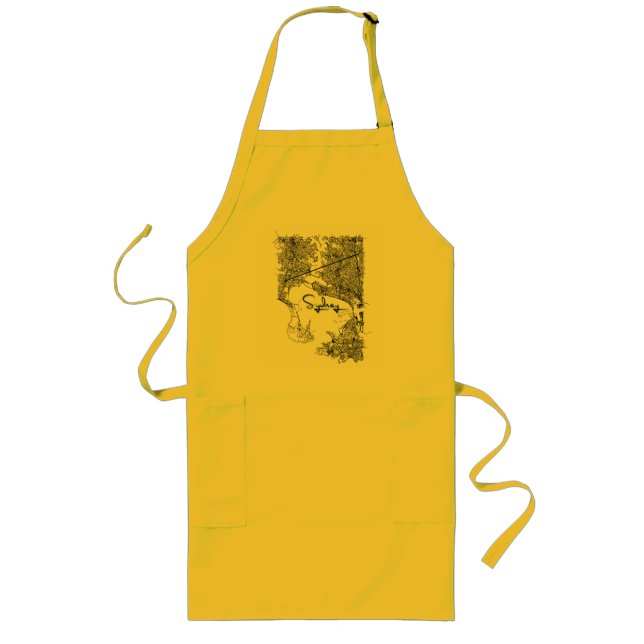 Sunny Yellow Sydney Map Kitchen Apron (Front)