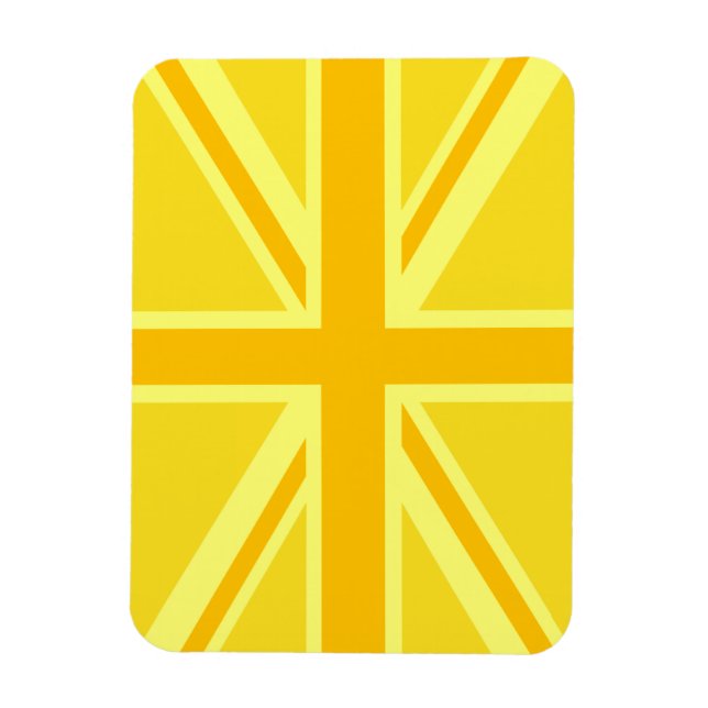 Sunny Yellow Union Jack British Flag Decor Magnet (Vertical)