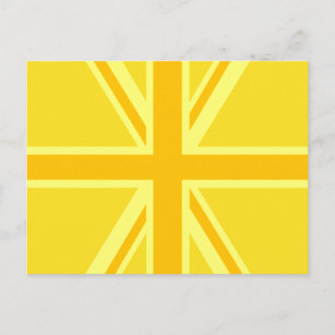 Sunny Yellow Union Jack British Flag Decor Postcard