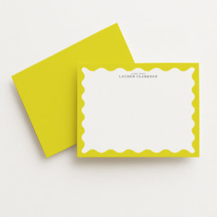 Sunny Yellow Wavy Frame Note Card