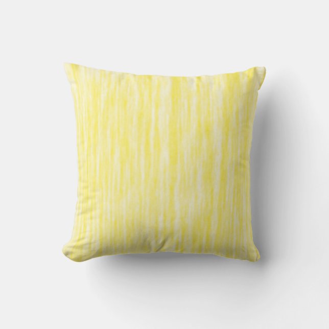sunny yellow & white fibres / lines throw pillow (Front)