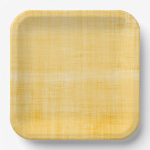 Sunny Yellow Whitewash Linen Party Timeless Paper Plate