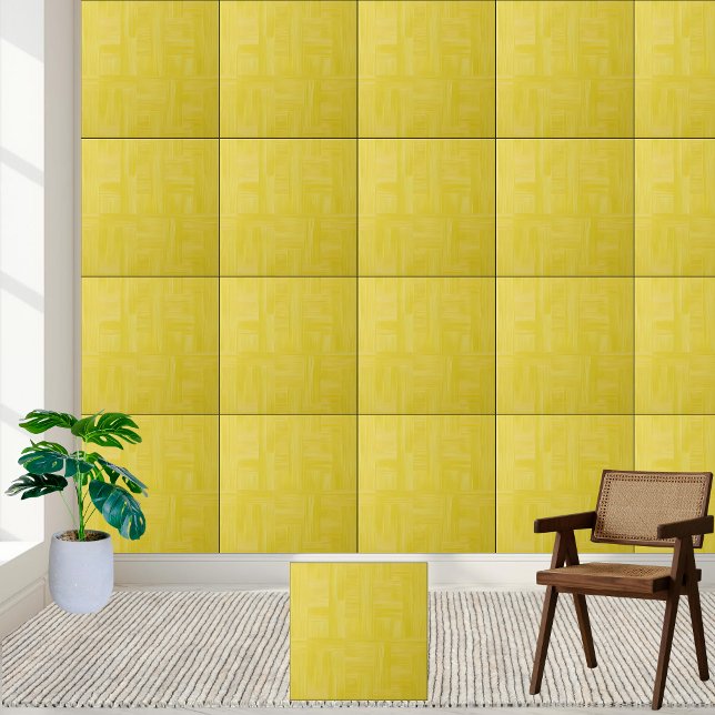 Sunny Yellow Woven Pattern Ceramic Tile (Sunny Yellow Woven Pattern Ceramic Tile)