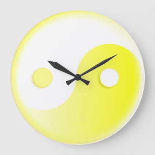 Sunny Yellow Yin & Yang Large Clock