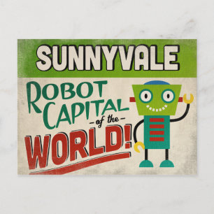 Sunnyvale California Robot - Funny Vintage Postcard