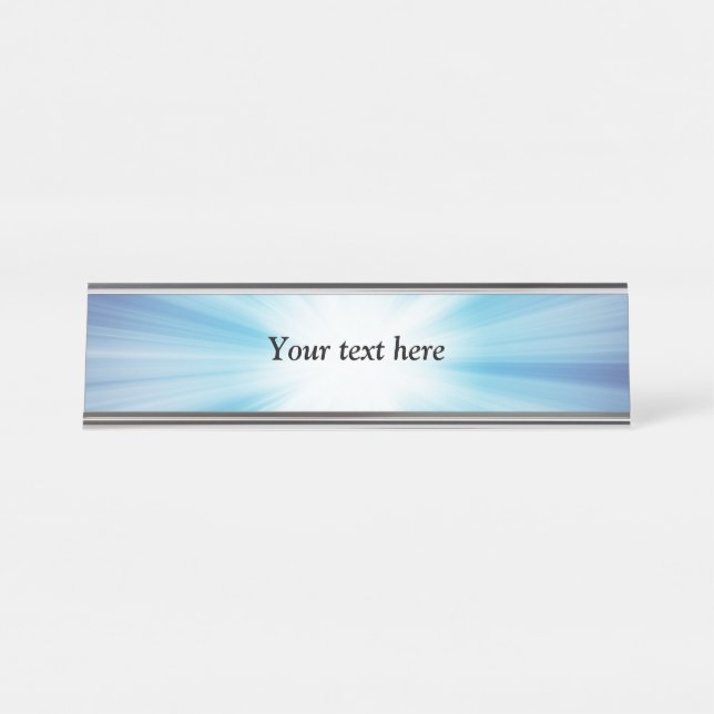 Sunray pattern TEMPLATE Desk Name Plate (Front)
