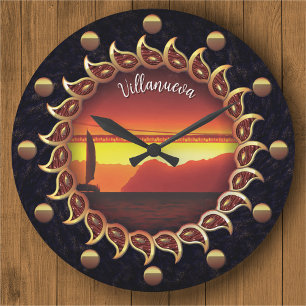 Sunrays Sunset 1124 Large Clock