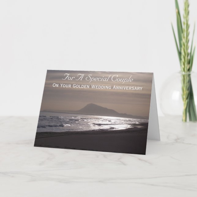 Sunrise 50th Wedding Anniversary Card (Front)