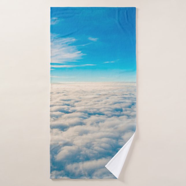 Sunrise above clouds from aeroplane window bath towel (Bath Towel)