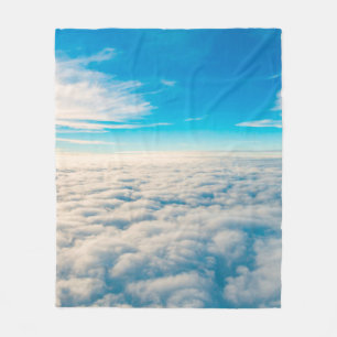 Sunrise above clouds from aeroplane window fleece blanket