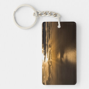 Sunrise above the Atlantic ocean Key Ring