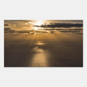 Sunrise above the Atlantic ocean Rectangular Sticker