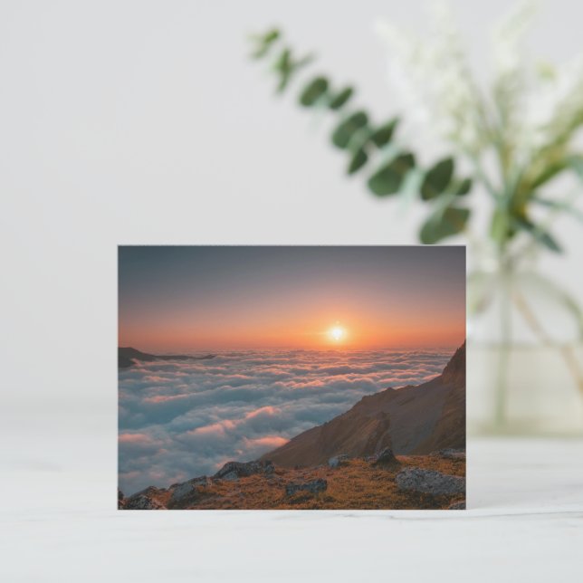 Sunrise Above the Sea of Clouds Postcard (Standing Front)
