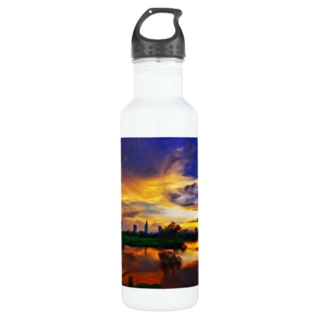 Sunrise | Abstract painting. Design is available o 710 Ml Water Bottle (Front)