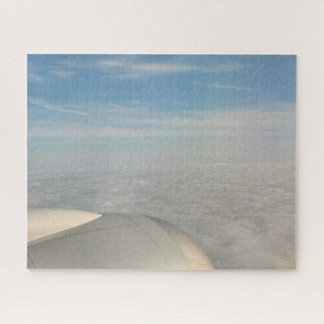 Sunrise Aeroplane Wing Clouds Photo Aviation  Jigsaw Puzzle