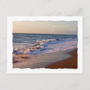 Sunrise along Florida beach choppy waves Postcard