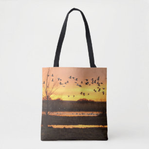 Sunrise and Geese Tote Bag