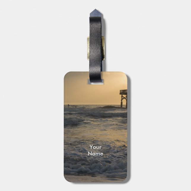 Sunrise and Paddleboarding Luggage Tag (Back Vertical)