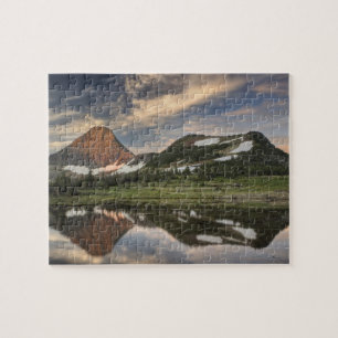 Sunrise and reflection, Glacier National Park, Jigsaw Puzzle