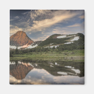 Sunrise and reflection, Glacier National Park, Magnet
